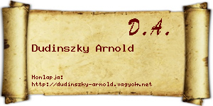 Dudinszky Arnold névjegykártya